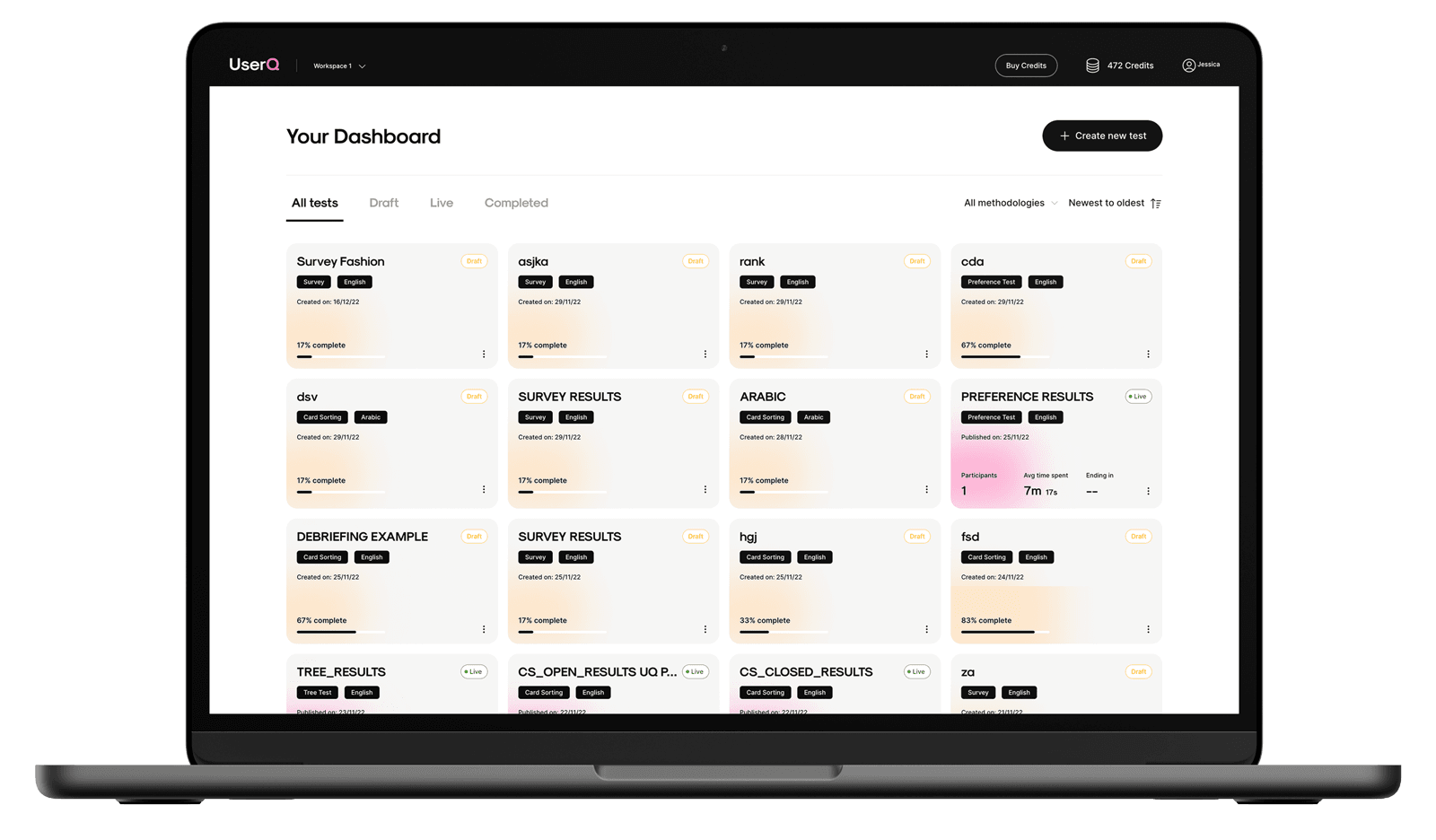 UserQ dashboard