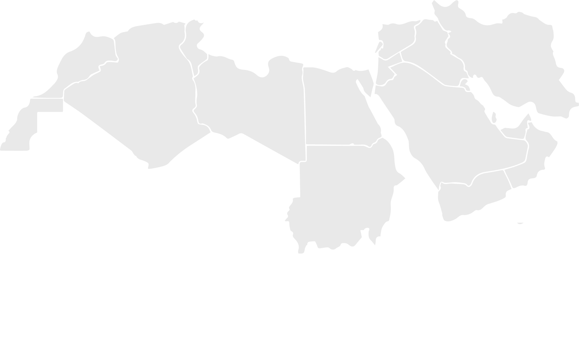 Map showing MENA panel of test participants