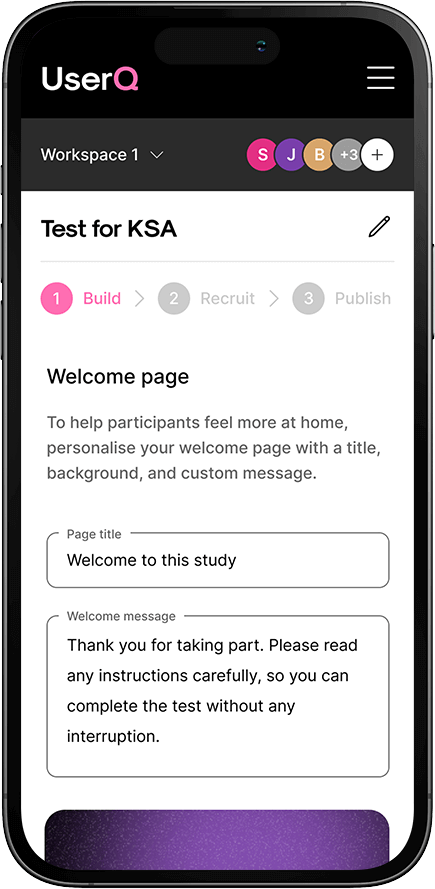 Welcome page-test creation